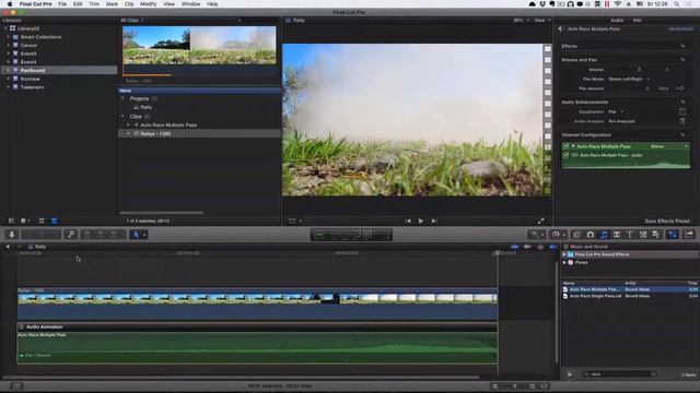 КАК СДЕЛАТЬ ПЕРЕТЕКАНИЕ ЗВУКА в КОЛОНКАХ или ПАНОРАМИРОВАНИЕ ЗВУКА в FINAL CUT PRO X смотреть онлайн