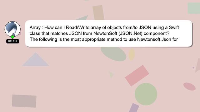 Array : How can I Read/Write array of objects from/to JSON using a Swift class that matches JSON fr смотреть онлайн