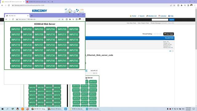KC868-AI sensor monitor DHCP LAN web server demo code for arduino IDE смотреть онлайн