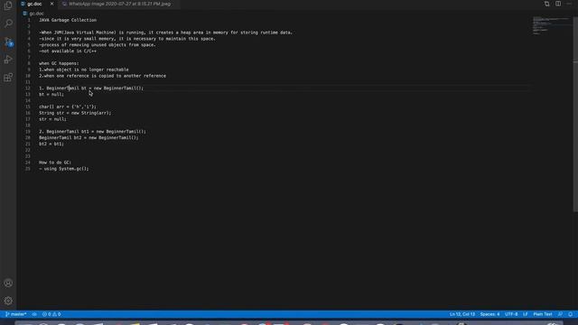 Garbage Collection in JAVA explained in Tamil смотреть онлайн