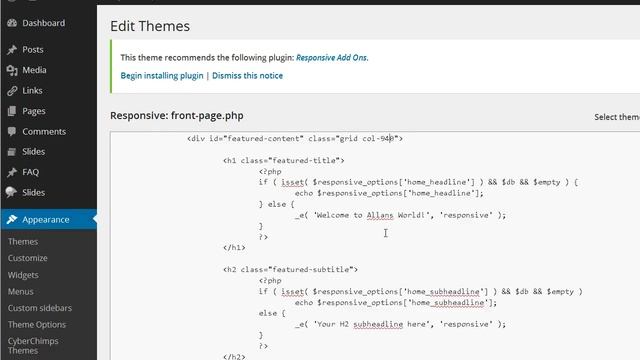 WordPress Responsive Theme Home PHP vs Front-Page PHP смотреть онлайн