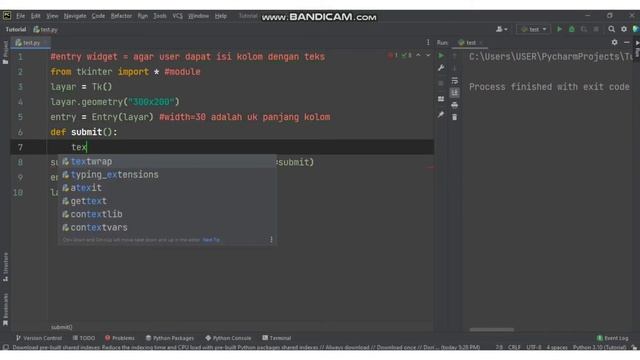 TKINTER TUTORIAL - MEMBUAT ENTRY/INPUTAN DI TKINTER PYTHON GUI #tkinter #python #pythonprogramming смотреть онлайн