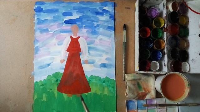 "Девица - красавица" / Видеоурок Изостудии "Серебряная кисточка" В. А. Поповой смотреть онлайн