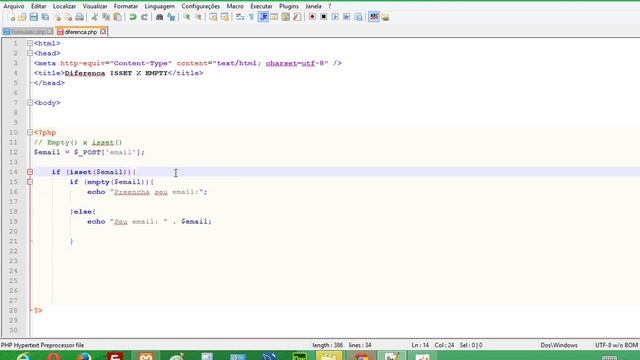 Diferença entre ISSET X Empty PHP смотреть онлайн