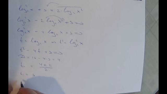 Алгебра: Решите уравнение (log2(x))^2 + 3 = 2*log2(x^2) / взято из ЕГЭ по математике смотреть онлайн