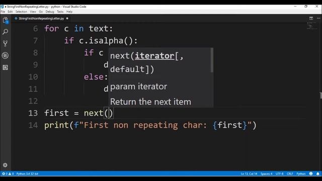 string first non repeating letter in python ? смотреть онлайн