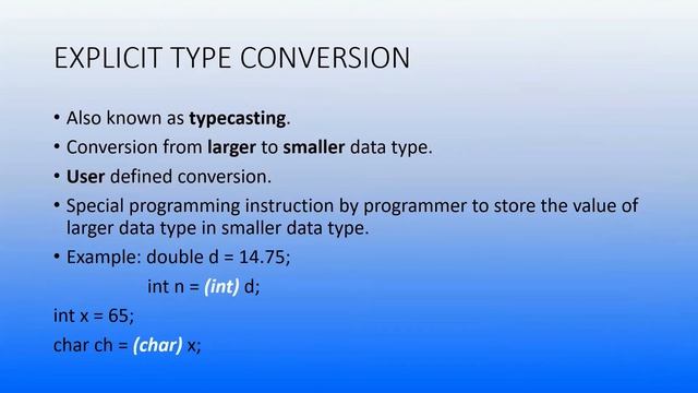 Type Casting in JAVA смотреть онлайн
