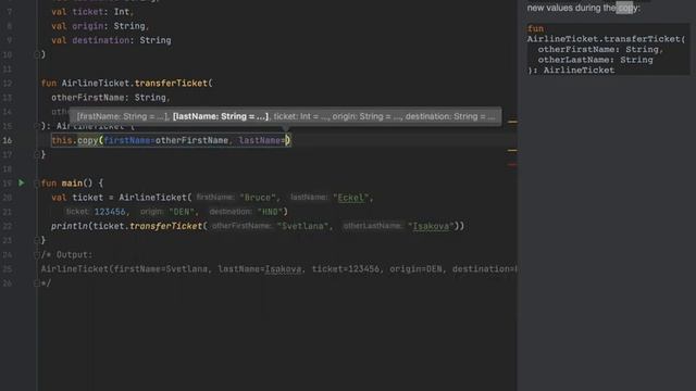 Kotlin - Data class copy смотреть онлайн