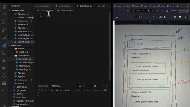 ReactJS Word App From Scratch - 3 - Break UI mockup into React Components смотреть онлайн