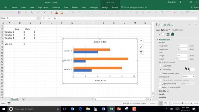 Creating a Tornado Chart in Excel 2016 смотреть онлайн