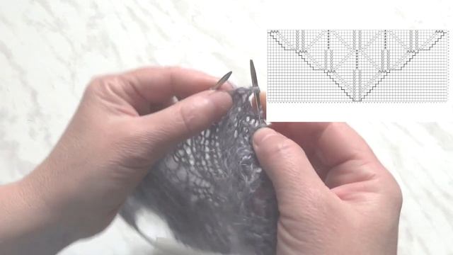 Шаль спицами с узором 