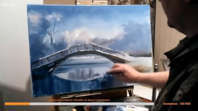 ? ХуДоЖнИкИ Рисуем вместе / Зимний пейзаж маслом / Александр Григорьев смотреть онлайн