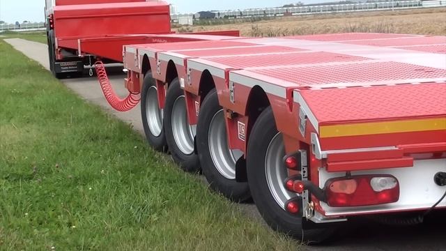 TSR Special Trailers: 4-axle semi-lowloader, DOUBLE extendible with Independent suspension смотреть онлайн