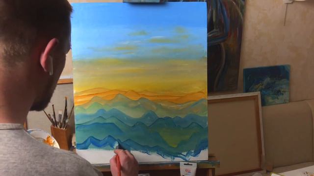 Mountain Landscape - 30 min Painting | Горный Пейзаж за 30 минут смотреть онлайн