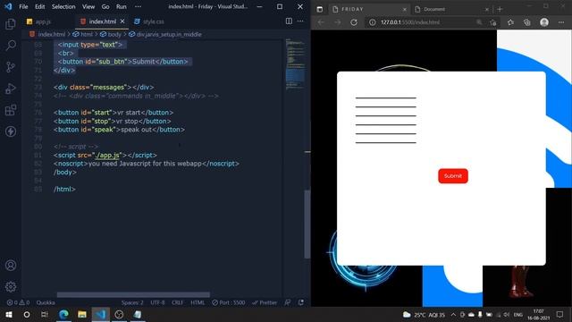 GUI For Jarvis Using CSS | Jarvis User Interface