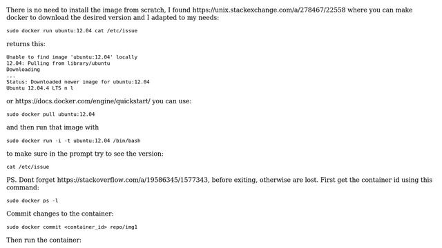 Ubuntu: Can I install the 12.04 distribution in a docker container hosted by a 16.04 distribution смотреть онлайн