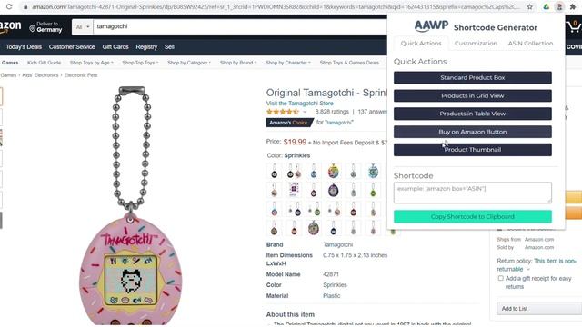 Browser-Extension (Shortcode-Generator) - Amazon Affiliate WordPress Plugin (AAWP) смотреть онлайн