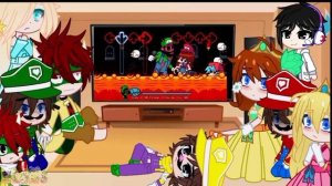 Los Personajes De Super Mario Reaccionan a Mario's Madness Mod Fnf|Gacha Club|Super Mario|Pedido