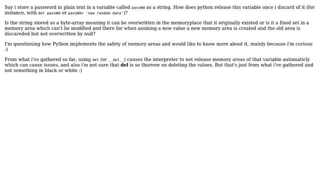 Python - Releasing/replacing a string variable, how does it get handled? смотреть онлайн