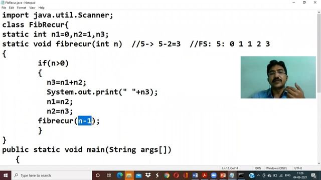 Java program that uses recursive function to print the nth value of the Fibonacci sequence смотреть онлайн