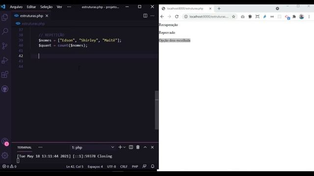 Curso de PHP 7 Aula 06 Estruturas if else, switch case, for, foreach, while e do while смотреть онлайн