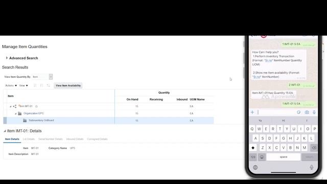 Perform Transaction in Oracle Inventory cloud with WhatsApp смотреть онлайн
