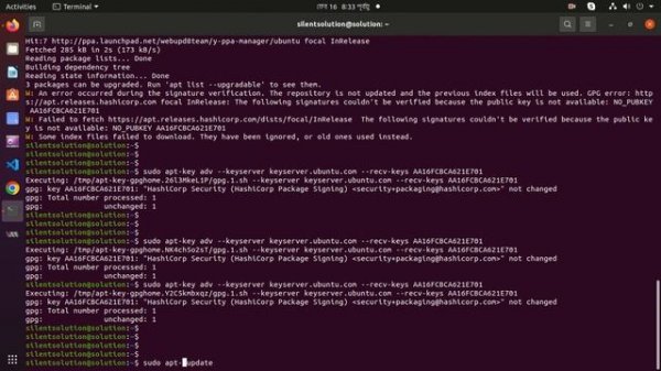 W An error occurred during the signature verification ||Public key is not available NO_PUBKEY Ubunt
