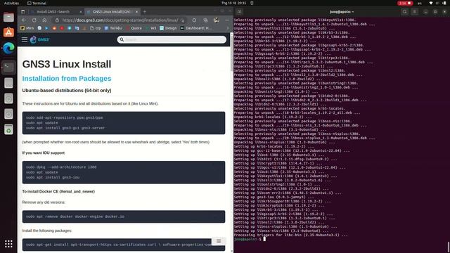 Step by step - Install GNS3 KVM Wireshark Docker CE on Ubuntu смотреть онлайн