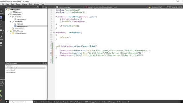 Qt QMessageBox | Type | Information, Warning, Critical, Question | Qt C++ | Qt Creator | Qt Tutoria смотреть онлайн