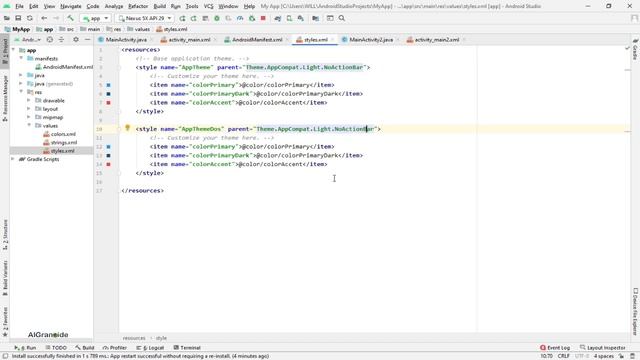 Como Ocultar o Quitar ActionBar de un Activity o de toda la App - Android Studio смотреть онлайн