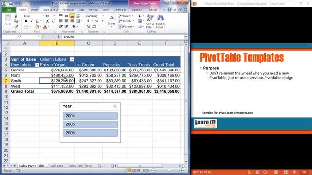 PivotTable Templates in Excel 2010 смотреть онлайн