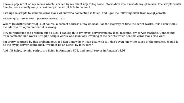 DevOps & SysAdmins: PHP occasionally fails to connect to mysql server смотреть онлайн