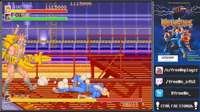 Violent Storm (1993) - #АРКАДНЫЕ АВТОМАТЫ #KONAMI | バイオレントストーム | ПРОХОЖДЕНИЕ Ретро-игры смотреть онлайн