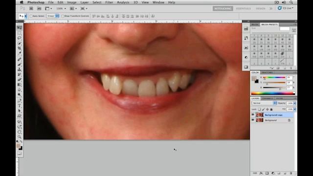 How to fix crooked teeth in Photoshop tutorial смотреть онлайн