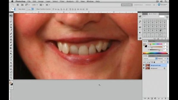 How to fix crooked teeth in Photoshop tutorial
