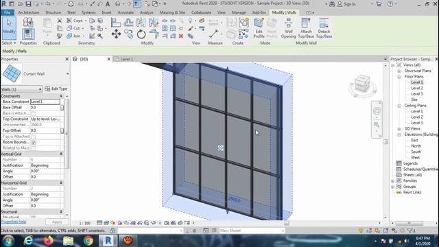 Revit Architecture Tutorials - Curtain Wall смотреть онлайн
