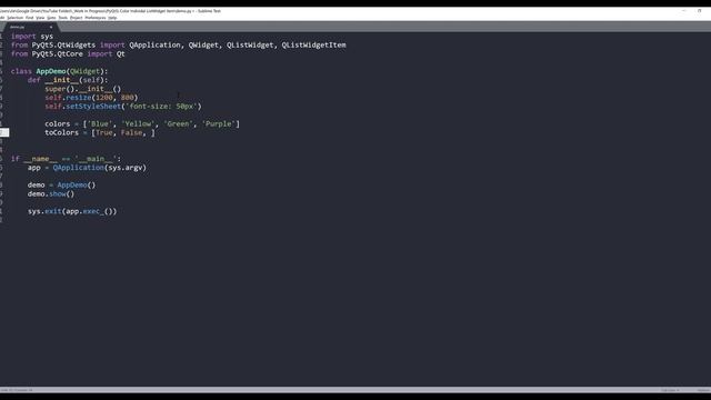 How to change QListWidget item color in PyQt5 смотреть онлайн