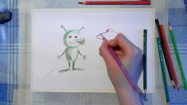 Урок рисуем Забавного инопланетянина смотреть онлайн