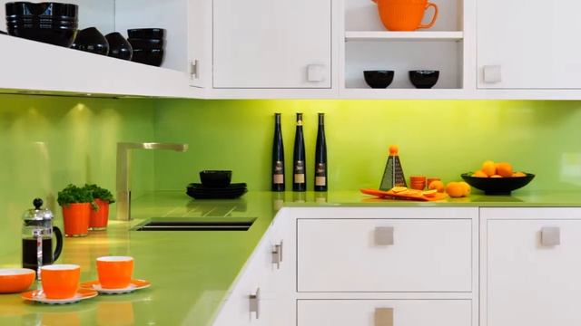 Дизайн кухни в зелёных тонах смотреть онлайн