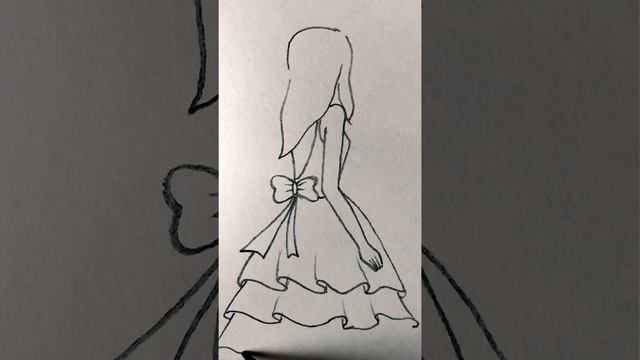Как нарисовать девушку в красивом платье | Арт для срисовки карандашом смотреть онлайн