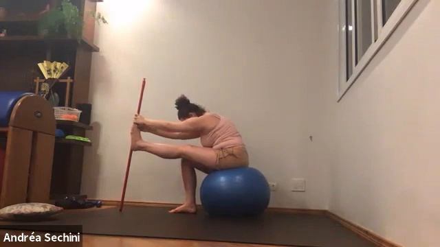 Trecho da aula mista de Yoga, Pilates e TF com bola suiça e bastão смотреть онлайн