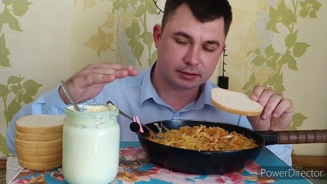 MUKBANG | Тушёная Капуста | Обжор Гороховый Суп | Домашняя Сметана