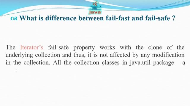 What is difference between fail fast and fail safe? | JAVA INTERVIEW QUESTIONS AND ANSWERS смотреть онлайн