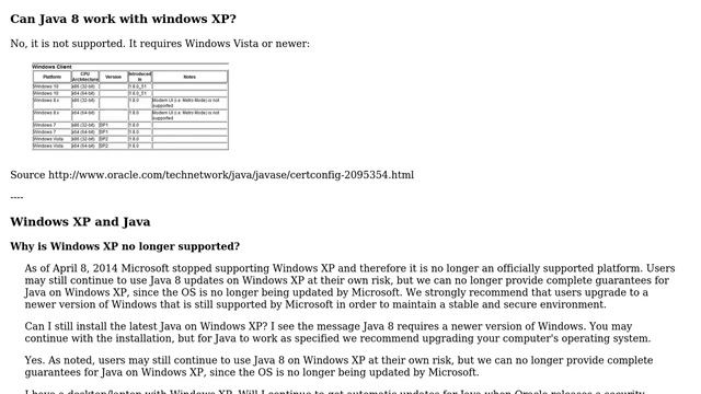 Can Java 8 work with windows xp? смотреть онлайн