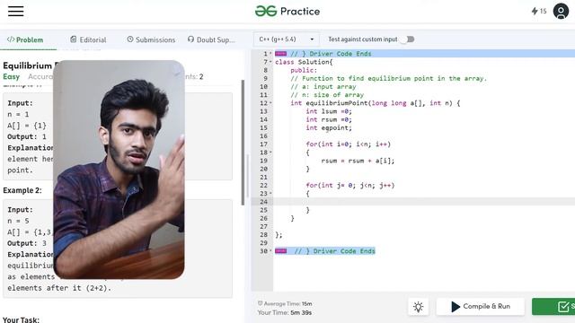 Equilibrium Point | Daily Dose - 5 | Interview Questions | Geeks for Geeks | Tamil | code io смотреть онлайн