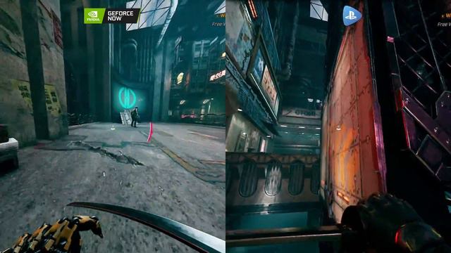 Ghostrunner Playstation Now vs GeForce NOW Gameplay Comparison смотреть онлайн
