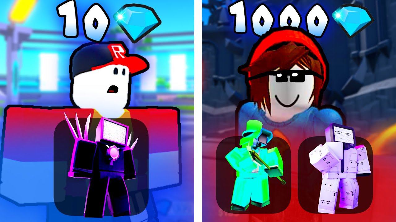 Легендарные за 10 100 1000 Гемов в Toilet Tower Defense смотреть онлайн