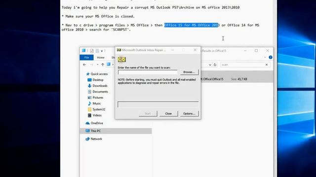 How to repair corrupted PST\Archive Microsoft Office 2010\2013 смотреть онлайн