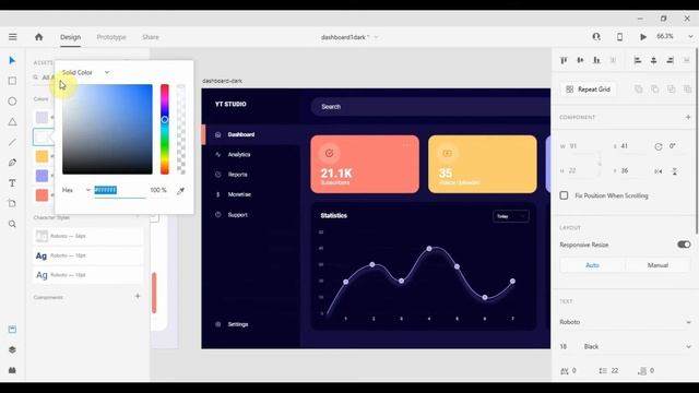 How to design a dashboard UI in Adobe XD (Dark Mode) смотреть онлайн