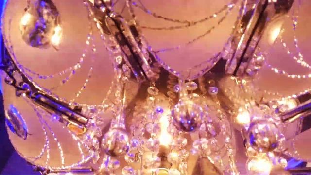 Как светит люстра стиль Буше 5 ламп + неоновая Led подсветка 26W!